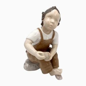 Porcelain Figurine of a Boy from Bing & Grondahl, Denmark, 1950s / 1960s-BXB-1192087