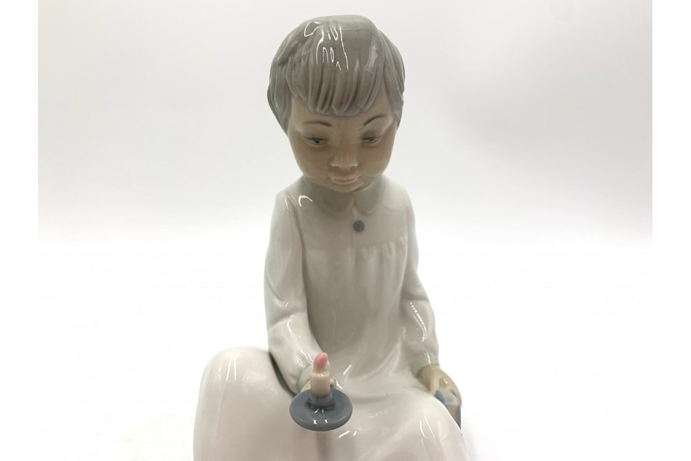 Porcelain Figurine of a Boy with a Candle by Zahir Lladro, Spain, 1970s