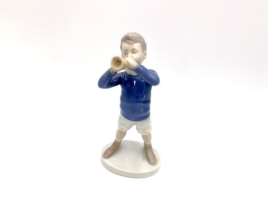 Porcelain Figurine of a Boy With a Trumpet from Bing & Grondahl, Denmark, 1970s / 1980s-BXB-1192115