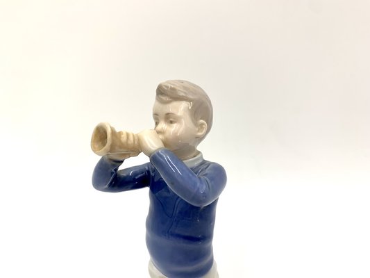 Porcelain Figurine of a Boy With a Trumpet from Bing & Grondahl, Denmark, 1970s / 1980s-BXB-1192115