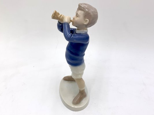 Porcelain Figurine of a Boy With a Trumpet from Bing & Grondahl, Denmark, 1970s / 1980s-BXB-1192115