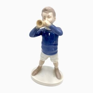 Porcelain Figurine of a Boy With a Trumpet from Bing & Grondahl, Denmark, 1970s / 1980s-BXB-1192115