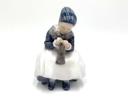 Porcelain Figurine of a Sewing Woman from Royal Copenhagen, Denmark-BXB-1191223