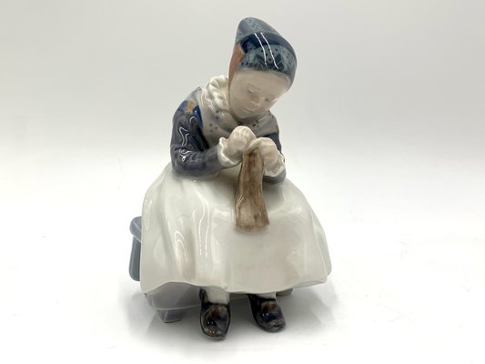 Porcelain Figurine of a Sewing Woman from Royal Copenhagen, Denmark-BXB-1191221