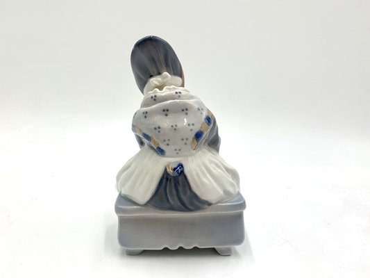 Porcelain Figurine of a Sewing Woman from Royal Copenhagen, Denmark-BXB-1191221