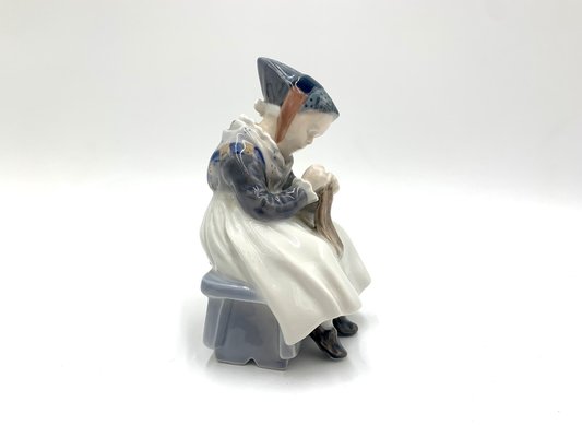 Porcelain Figurine of a Sewing Woman from Royal Copenhagen, Denmark-BXB-1191221