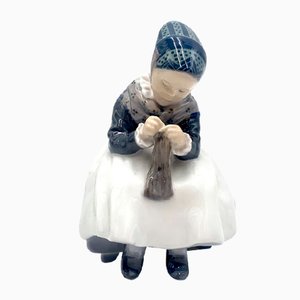 Porcelain Figurine of a Sewing Woman from Royal Copenhagen, Denmark-BXB-1191223