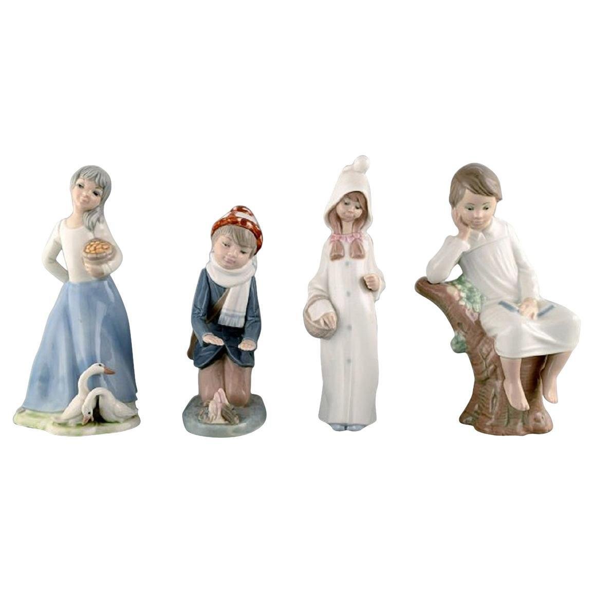 Porcelain Figurines of Children by Tengra & Zaphir for Lladro, Spain, 1980s, Set of 4