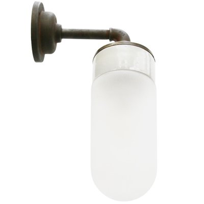 Porcelain, Frosted Glass, Brass and Cast Iron Wall Sconce-BLS-1445060