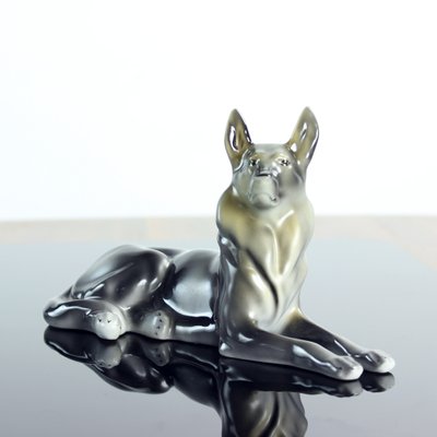 Porcelain German Shepard from Hollohaza, Hungary, 1831-UL-1091582