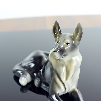 Porcelain German Shepard from Hollohaza, Hungary, 1831-UL-1091582