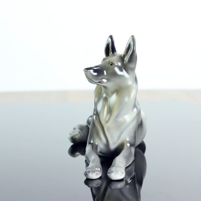 Porcelain German Shepard from Hollohaza, Hungary, 1831-UL-1091582