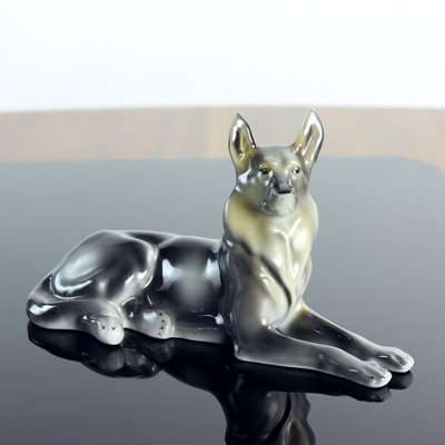 Porcelain German Shepard from Hollohaza, Hungary, 1831-UL-1091582