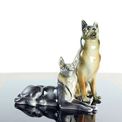 Porcelain German Shepard from Royal Dux, Czechoslovakia, 1960s-UL-1091577