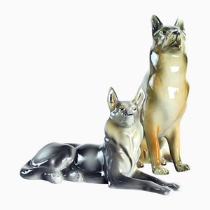 Porcelain German Shepard from Royal Dux, Czechoslovakia, 1960s-UL-1091577