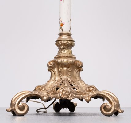 Porcelain Gilt Metal Porcelain Floor Lamp from Zsolnay, Hungarian, 1870s-GCG-2024707