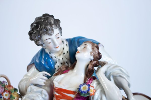 Porcelain Group Representative an Elegant with Her Courtesan, 1920s-WFS-744825