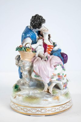 Porcelain Group Representative an Elegant with Her Courtesan, 1920s-WFS-744825