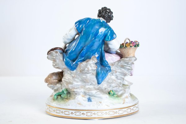 Porcelain Group Representative an Elegant with Her Courtesan, 1920s-WFS-744825