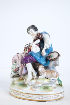 Porcelain Group Representative an Elegant with Her Courtesan, 1920s-WFS-744825