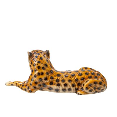 Porcelain Leopard Sculpture, Italy, 1970s-UZ-1351579