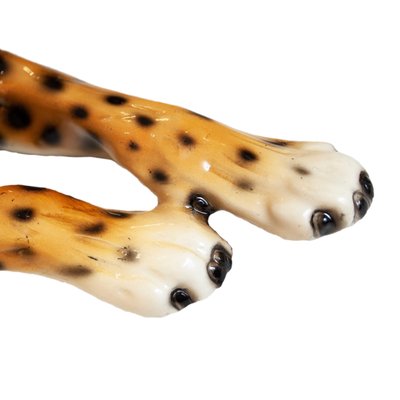 Porcelain Leopard Sculpture, Italy, 1970s-UZ-1351579