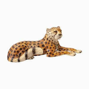 Porcelain Leopard Sculpture, Italy, 1970s-UZ-1351579