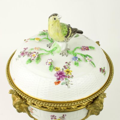 Porcelain Lidded Box with Bronze Details in the Style of Meissen, Paris, Late 19th Century-KMT-1069282