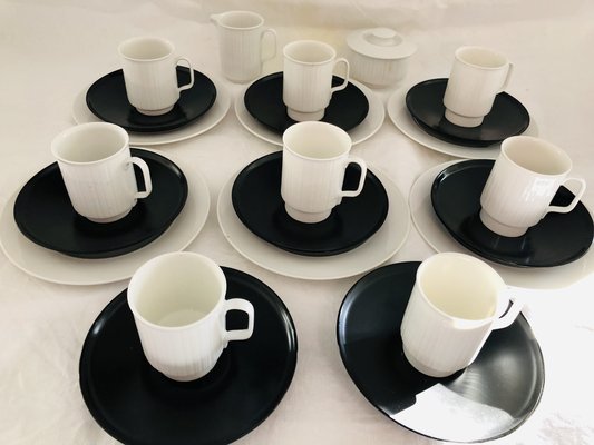 Porcelain Noire Mocha Service by Tapio Wirkkala for Rosenthal, 20th Century, Set of 22-KJM-1756928