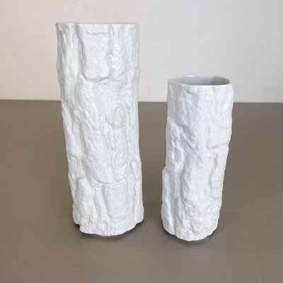 Porcelain OP Art Brutalist Vases from Bareuther, Bavaria, Germany, 1970s, Set of 2-QZ-1120674