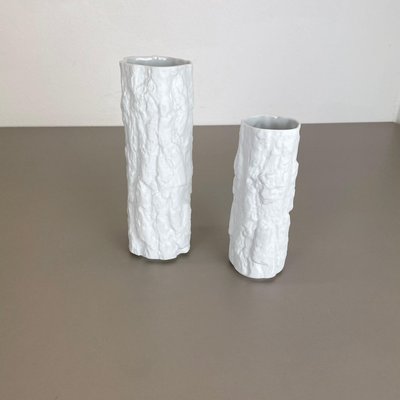 Porcelain OP Art Brutalist Vases from Bareuther, Bavaria, Germany, 1970s, Set of 2-QZ-1120674