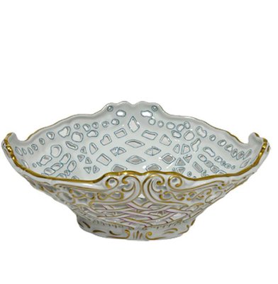 Porcelain Openwork Basket with Rothschild Pattern from Herend Hungary-UCH-1224298