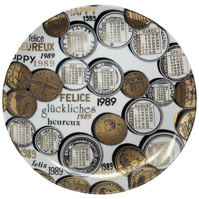 Porcelain Plate Calendar by Piero Fornasetti, 1989-FGA-923674