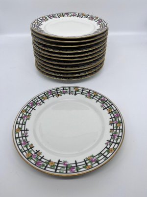 Porcelain Plates Art Deco Chabrol and Poirier, Set of 12-AVC-1298559