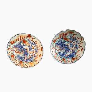 Porcelain Plates in the style of Imari, Set of 2-QJM-824450