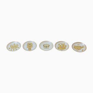 Porcelain Plates With 24k Golden Inserts from Arte Morbelli, Set of 5-RCE-1230470