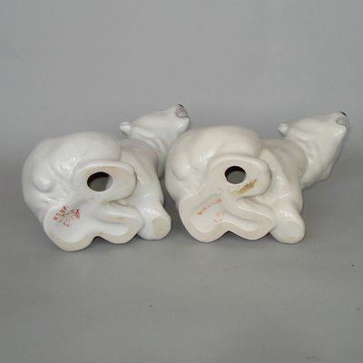 Porcelain Polar Bear and Cubs Sculptures from Lomonosov, 1960s, Set of 3-YGE-703530