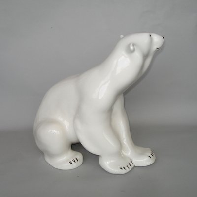 Porcelain Polar Bear and Cubs Sculptures from Lomonosov, 1960s, Set of 3-YGE-703530