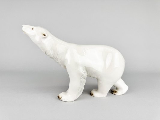 Porcelain Polar Bear Sculpture from Royal Dux, Former Czechoslovakia, 1960s-TZ-2018655