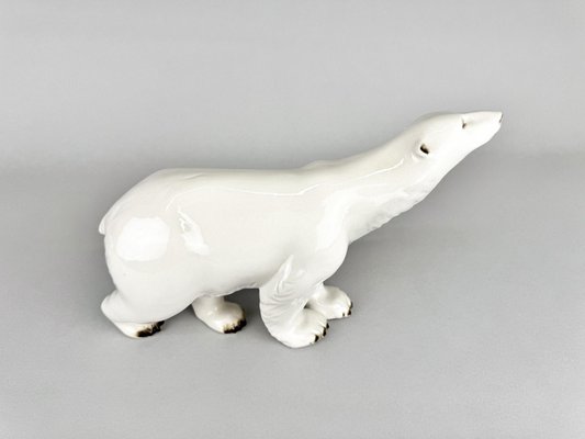 Porcelain Polar Bear Sculpture from Royal Dux, Former Czechoslovakia, 1960s-TZ-2018655