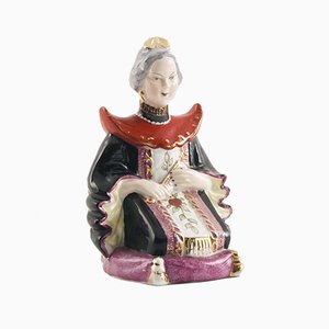 Porcelain Polychrome Statue by Vieira De Castro, 1920s-NJV-853157