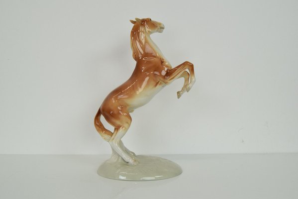 Porcelain Prancing Horse from Royal Dux, 1940s-TZ-1454065