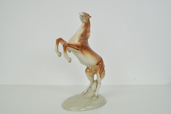 Porcelain Prancing Horse from Royal Dux, 1940s-TZ-1454065