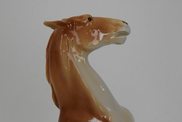 Porcelain Prancing Horse from Royal Dux, 1940s-TZ-1454065