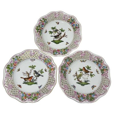 Porcelain Rotschild Wall Decoration Plates from Herend Hungary, Set of 3-UCH-1704929