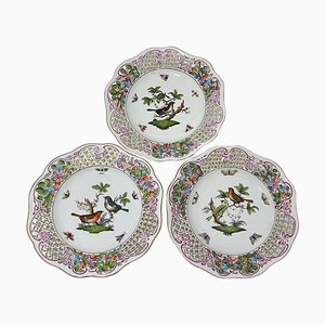 Porcelain Rotschild Wall Decoration Plates from Herend Hungary, Set of 3-UCH-1704929