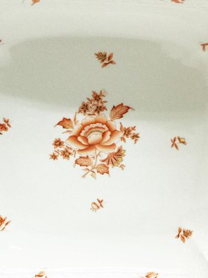 Porcelain Rust Fortuna Pattern Square Salad Dish from Herend, Hungary-UCH-1224636