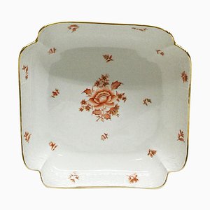 Porcelain Rust Fortuna Pattern Square Salad Dish from Herend, Hungary-UCH-1224636