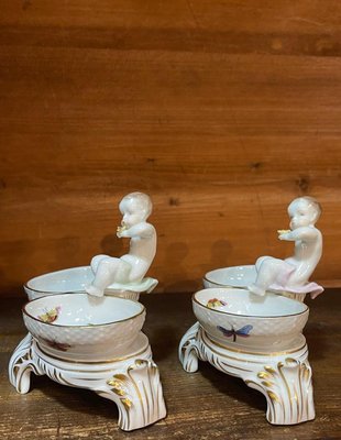 Porcelain Salt Cellars by Rotschild for Herend, Hungary, 1960s, Set of 2-UCH-2035246