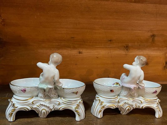 Porcelain Salt Cellars by Rotschild for Herend, Hungary, 1960s, Set of 2-UCH-2035246